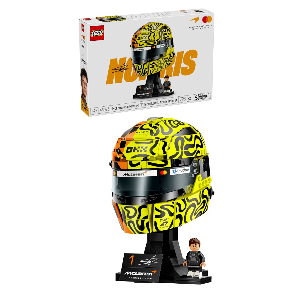 LEGO Editions 43023 Casco di Lando Norris McLaren Mastercard F1 Team, Gadget F1 con Minifigure da Collezione, Regalo da 14+ - 43023