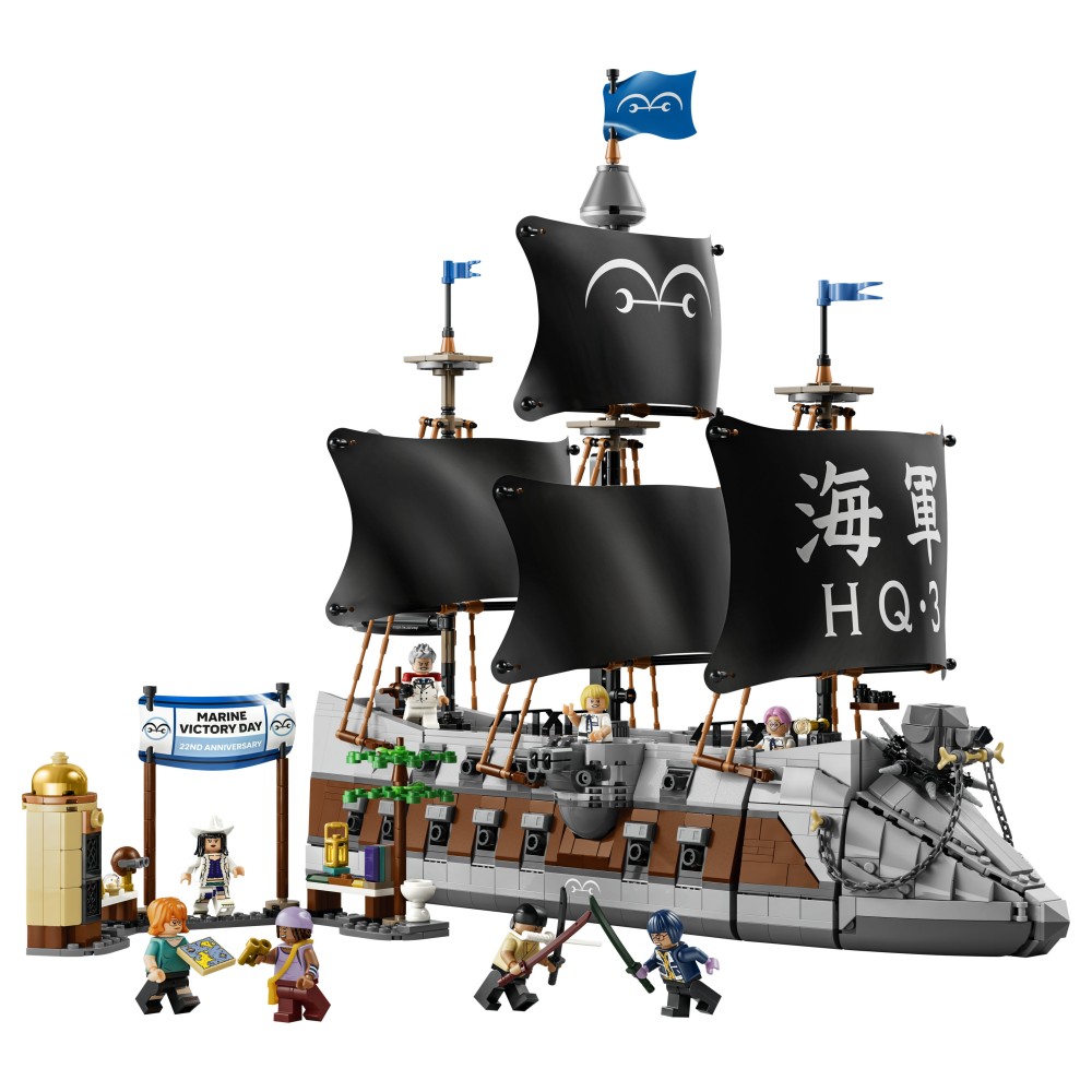 LEGO ONE PIECE 75646 La Nave da Guerra di Garp, Kit di Modellismo con Barca Giocattolo e 8 Minifigure, Regalo per Bambini 9+ - 75646