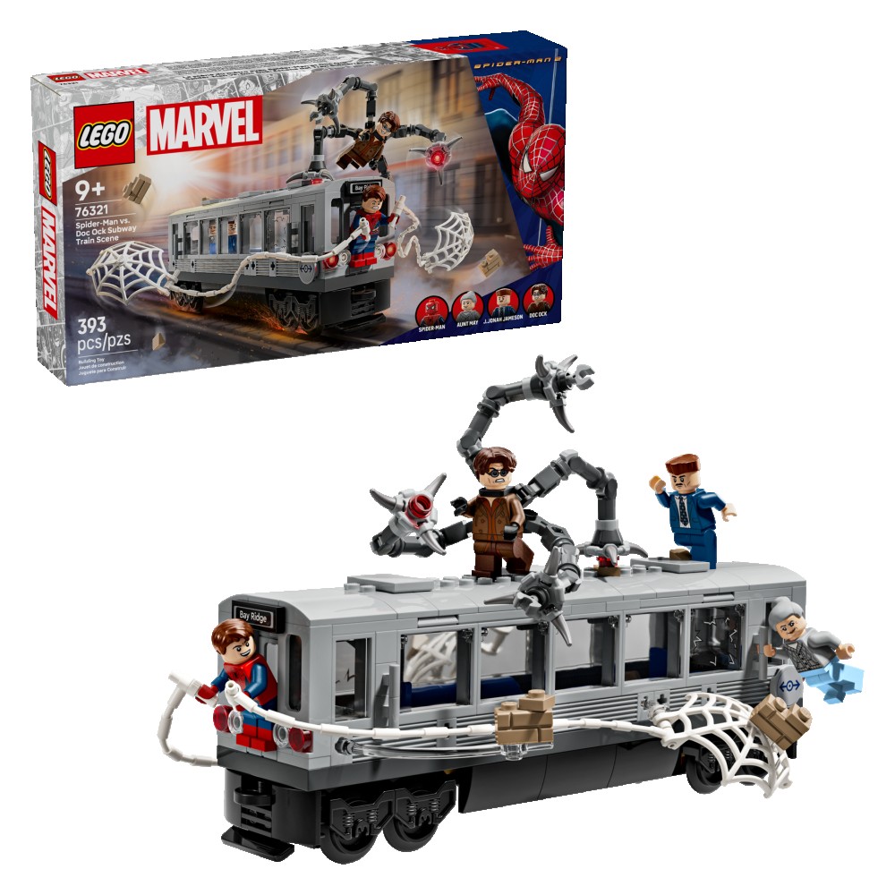 Lego Marvel Spider Man contro Doc Ock duello sul treno 76321