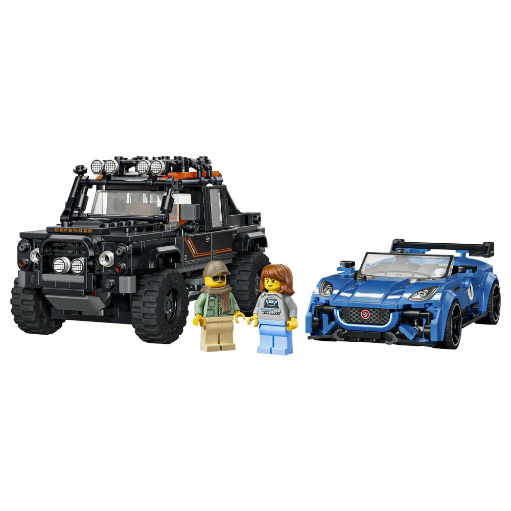LEGO Speed Champions 77264 Jaguar Project 7 e Land Rover Defender, Set con 2 Macchine Giocattolo e 2 Minifigure, Regalo 10+ - 77264