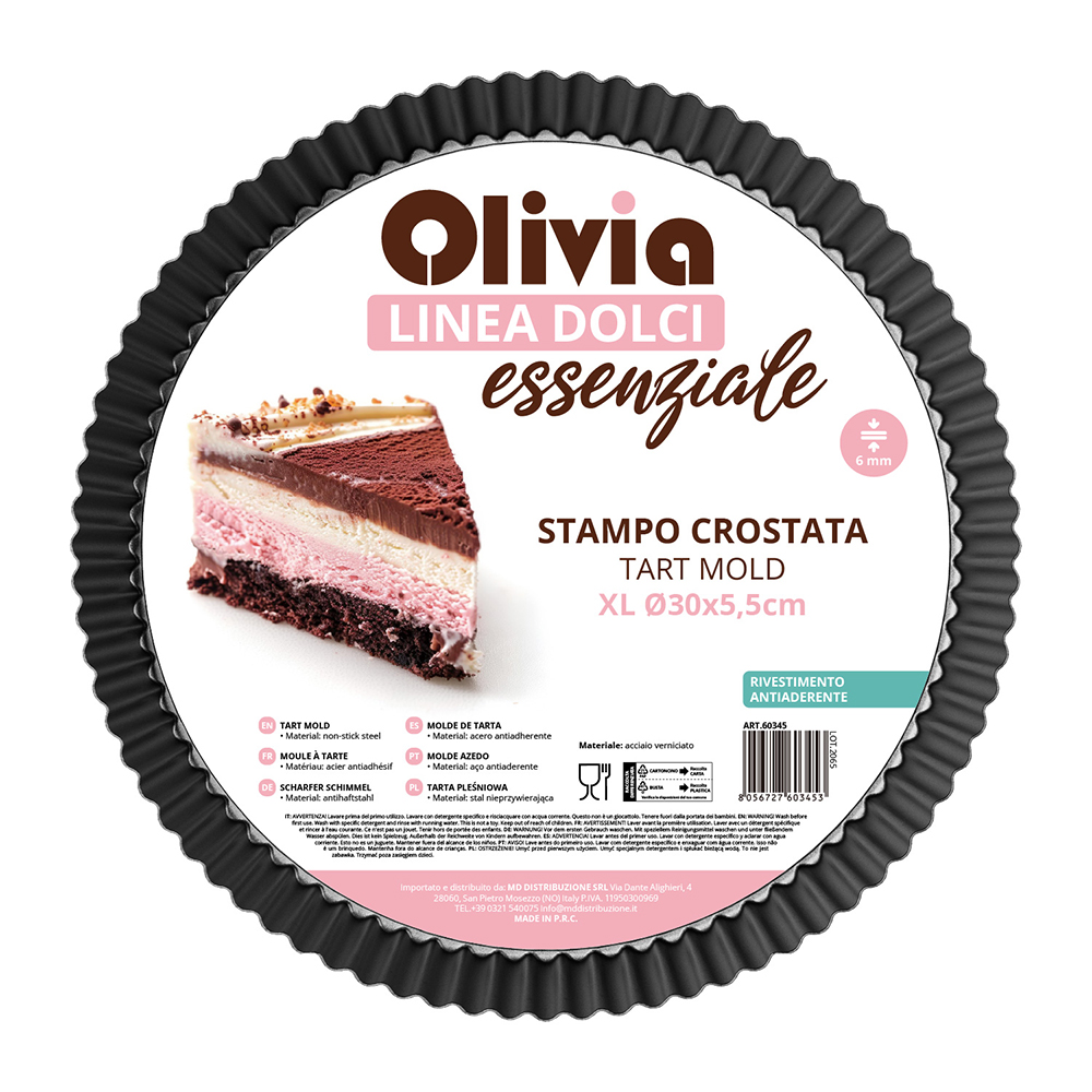 Stampo Crostata Antiaderente 30x5,5cm acciaio verniciato