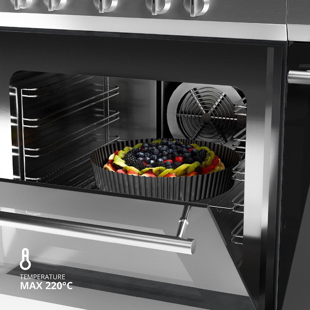 Stampo crostata antiaderente 30x5,5cm acciaio verniciato - immagine 3