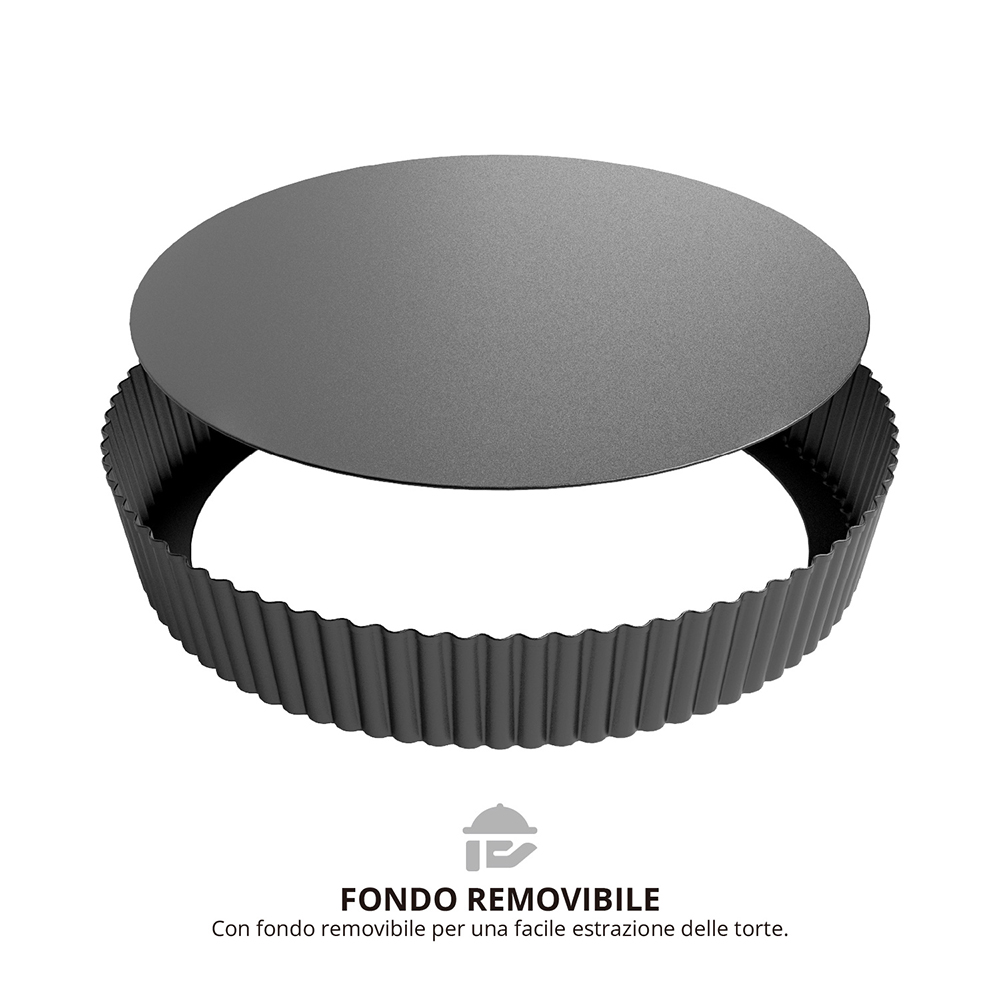 Stampo crostata antiaderente 30x5,5cm acciaio verniciato - immagine 4