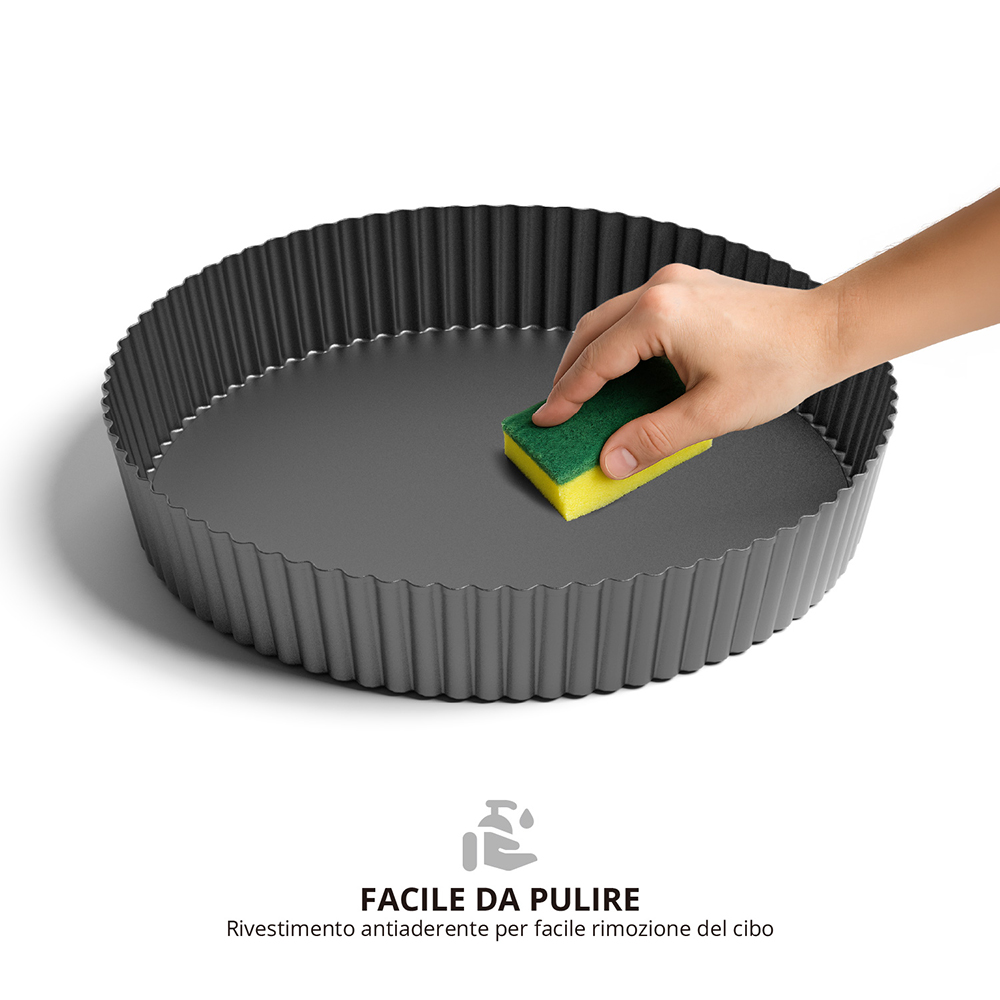 Stampo crostata antiaderente 30x5,5cm acciaio verniciato - immagine 6