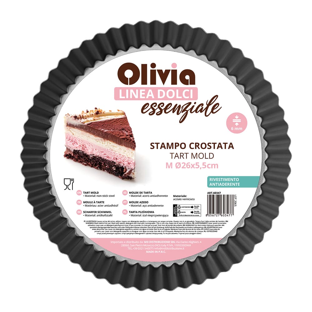 Stampo Crostata Antiaderente 26x5,5cm acciaio verniciato