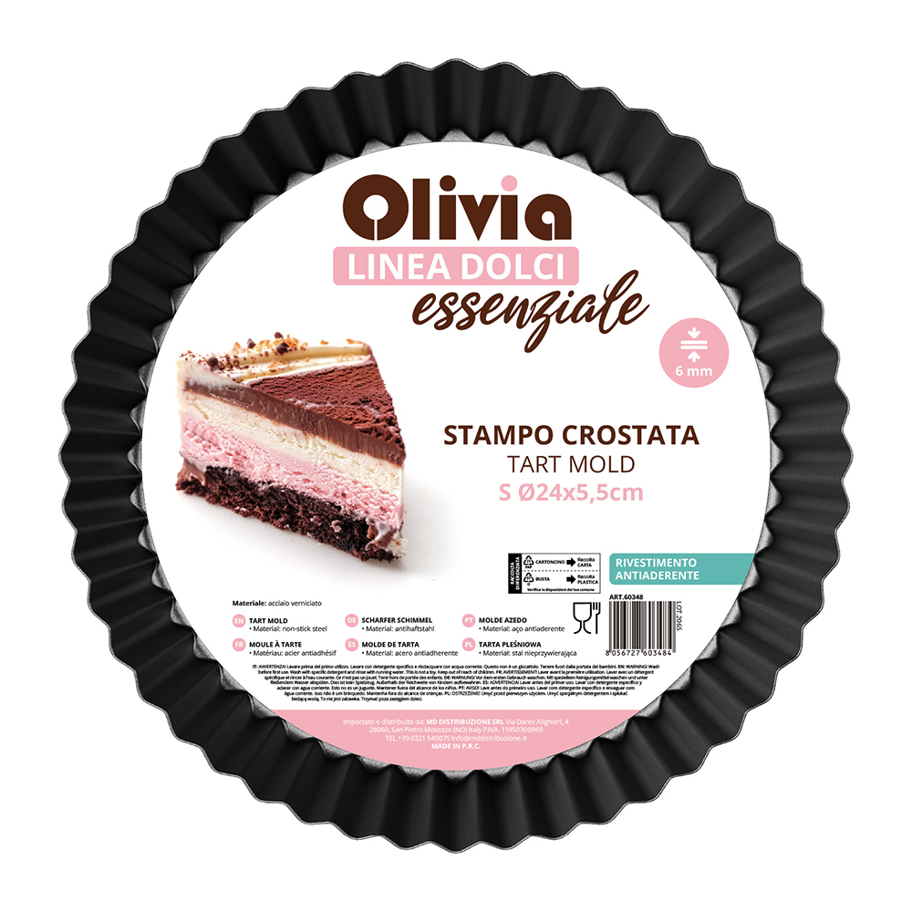 Stampo Crostata Antiaderente 24x5,5cm acciaio verniciato