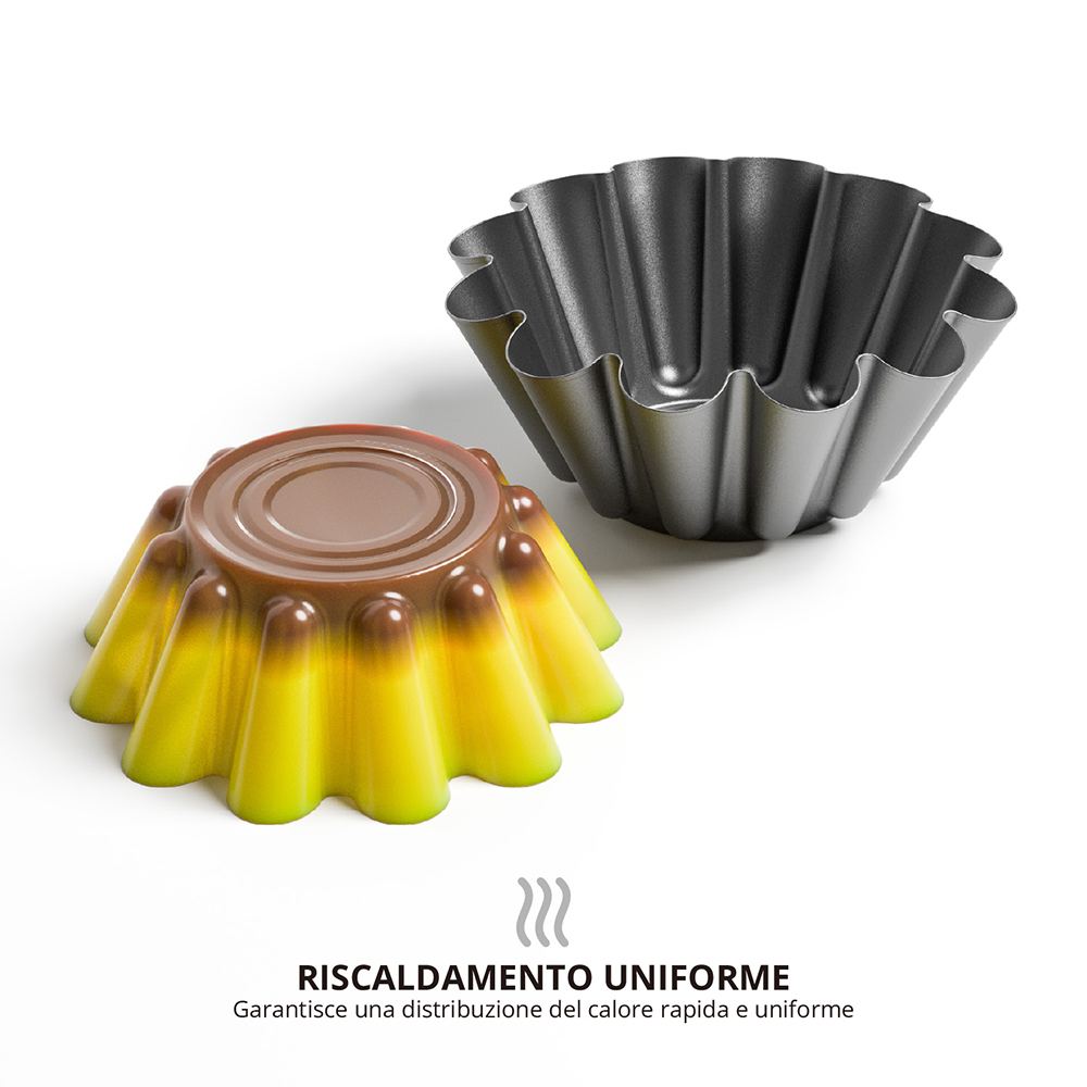 Stampo budino antiaderente 23x8cm acciaio verniciato - immagine 2