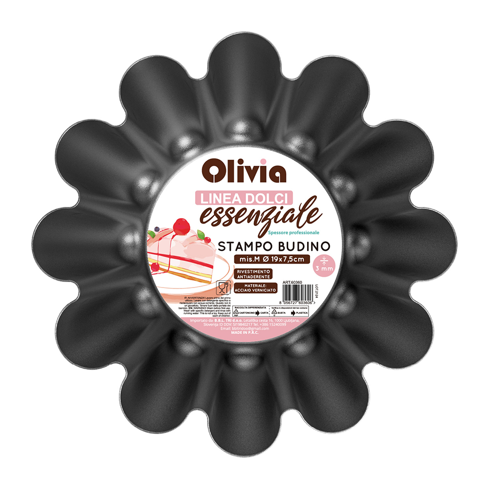 Stampo Budino Antiaderente 19x7,5cm acciaio verniciato