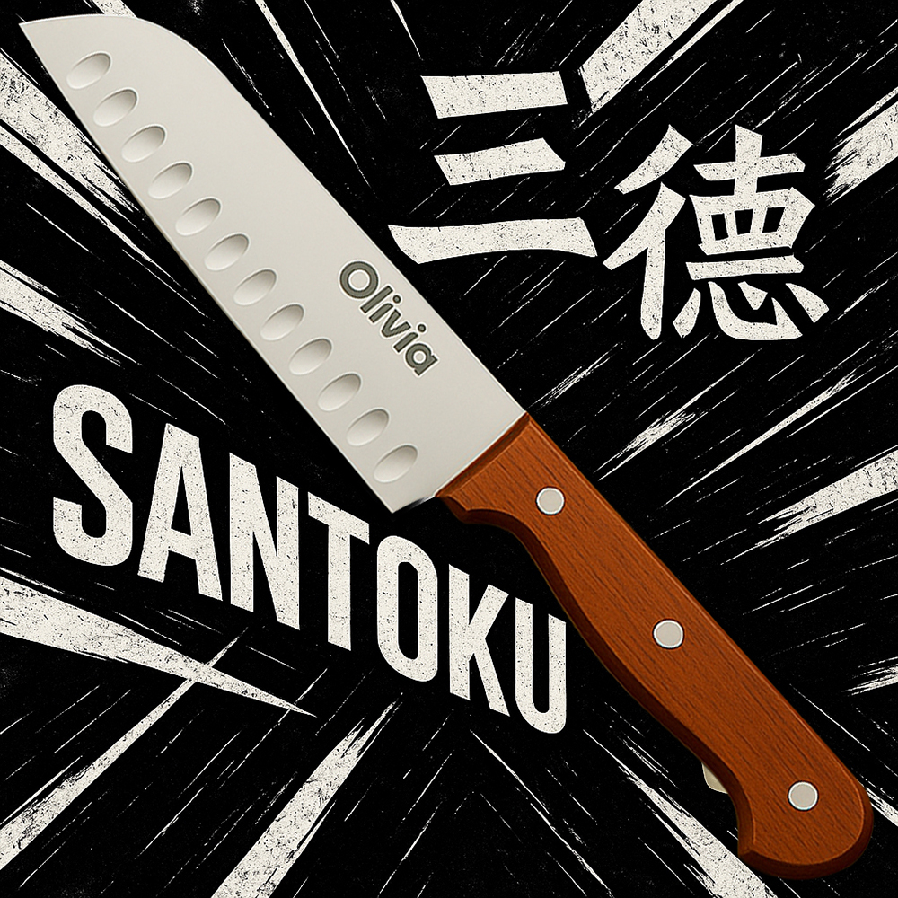 Coltello da chef in acciaio inox lama da 17cm manico in legno di Faggio - immagine 5