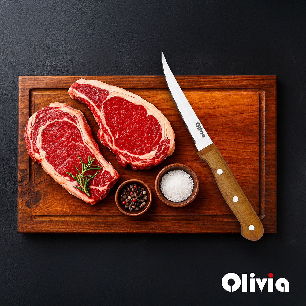 08380 coltello bistecca seghettato 22x17cm in acciaio inox manico in legno di faggio 2 Rasoigoodfellas Coltello bistecca seghettato 22x1,7cm in acciaio inox manico in legno di Faggio - immagine 2