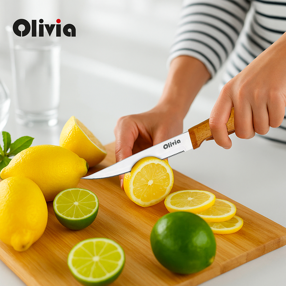 08380 coltello bistecca seghettato 22x17cm in acciaio inox manico in legno di faggio 6 Rasoigoodfellas Coltello bistecca seghettato 22x1,7cm in acciaio inox manico in legno di Faggio - immagine 6