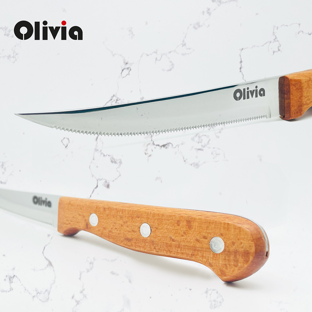 08380 coltello bistecca seghettato 22x17cm in acciaio inox manico in legno di faggio 7 Rasoigoodfellas Coltello bistecca seghettato 22x1,7cm in acciaio inox manico in legno di Faggio - immagine 7