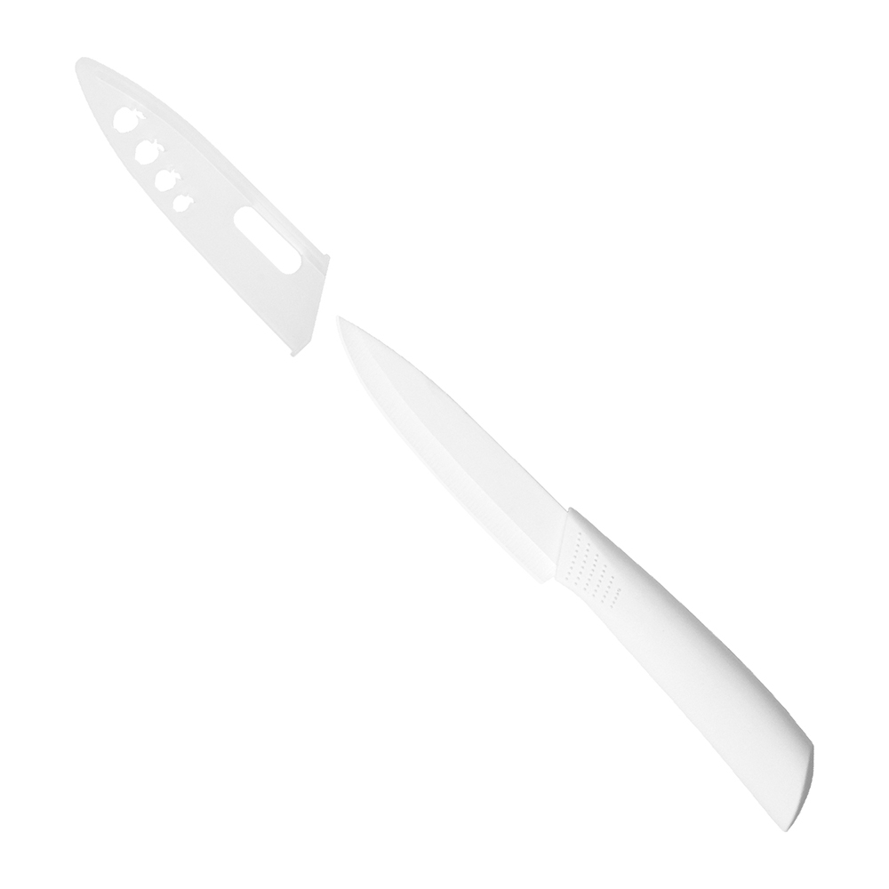 09530 coltello da cucina in ceramica bianco lama 10cm con manico pvc e fodero 5 Rasoigoodfellas Coltello da cucina in ceramica bianco Lama 10cm con Manico PVC e fodero - immagine 5