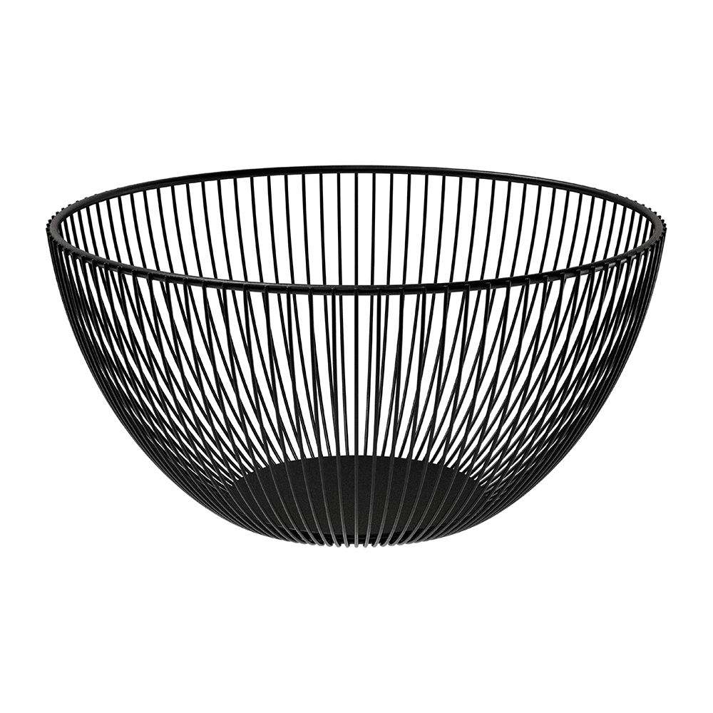 Porta Frutta moderno in acciaio verniciato nero  25x13,5cm