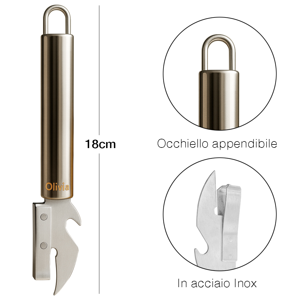 Apriscatole multifunzione in acciaio inox apriscatole e apribottiglie - immagine 4