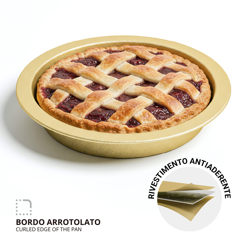 Teglia forno tonda 18x2,3cm antiaderente acciaio al carbonio - immagine 4