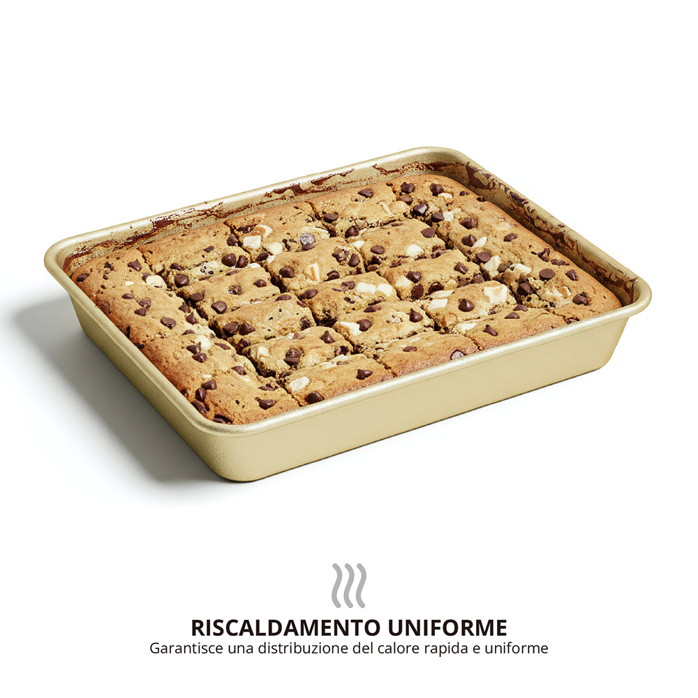 Teglia forno rettangolare 27,5x22,9x4,5cm antiaderente acciaio al carbonio - immagine 2