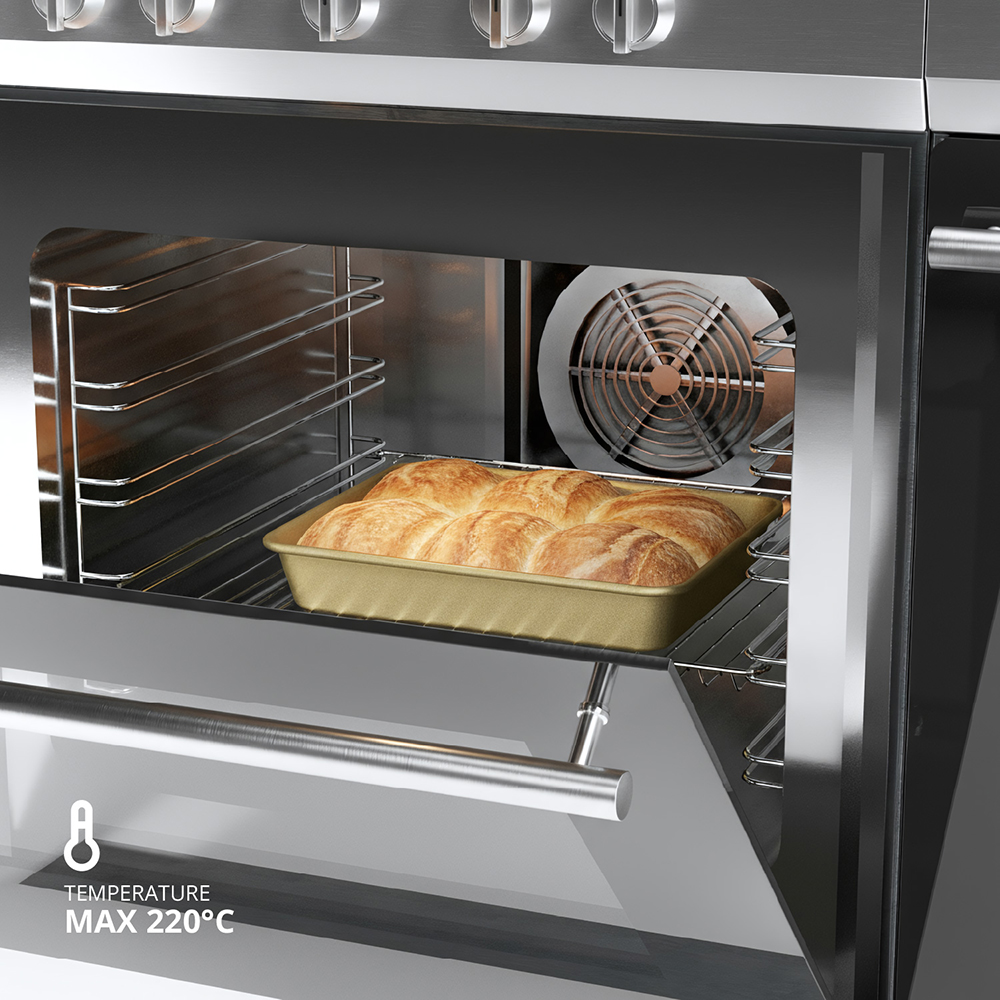 Teglia forno rettangolare 27,5x22,9x4,5cm antiaderente acciaio al carbonio - immagine 3