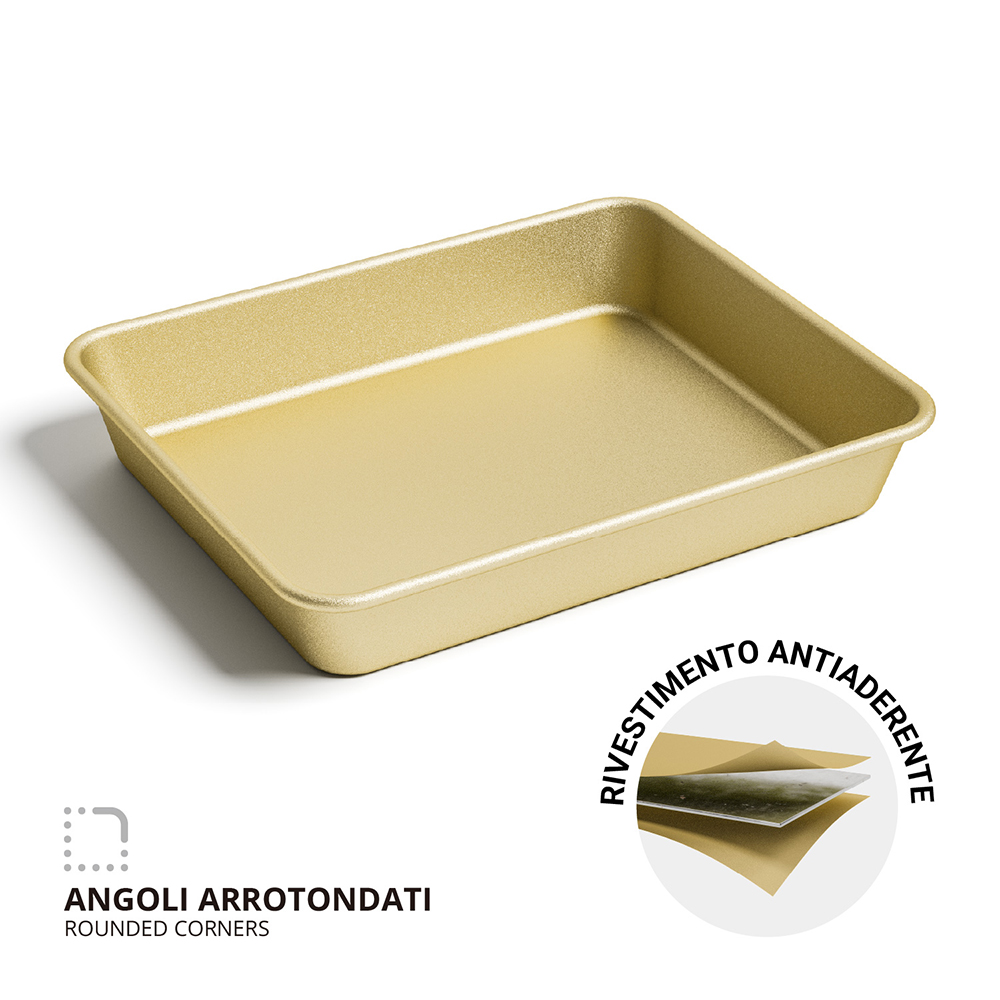 Teglia forno rettangolare 27,5x22,9x4,5cm antiaderente acciaio al carbonio - immagine 4