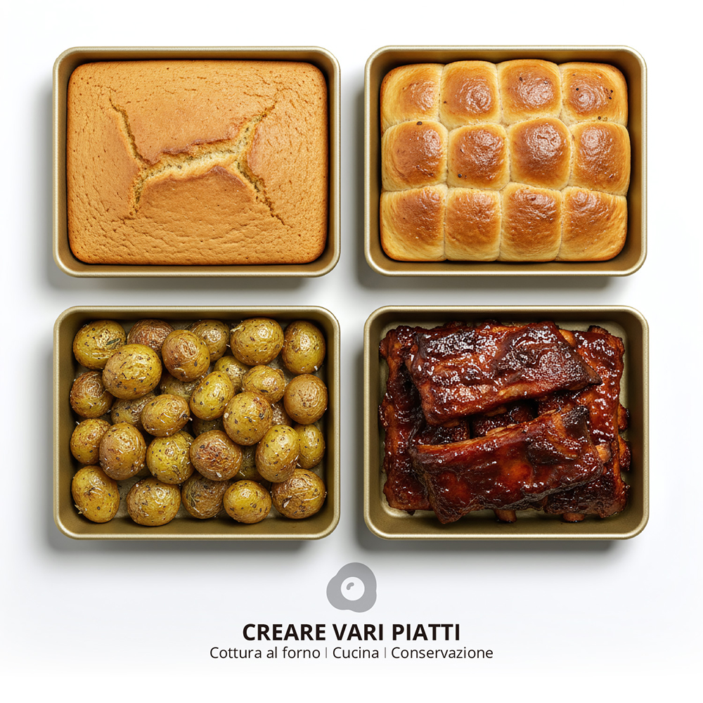 Teglia forno rettangolare 27,5x22,9x4,5cm antiaderente acciaio al carbonio - immagine 5