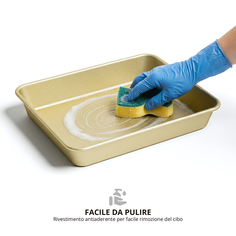 Teglia forno rettangolare 27,5x22,9x4,5cm antiaderente acciaio al carbonio - immagine 6