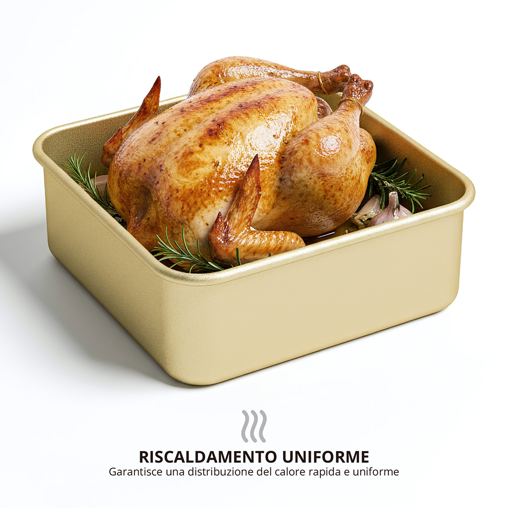 29514 teglia forno quadrata 215x215x8cm antiaderente acciaio al carbonio 2 Rasoigoodfellas Teglia forno quadrata 21,5x21,5x8cm antiaderente acciaio al carbonio - immagine 2