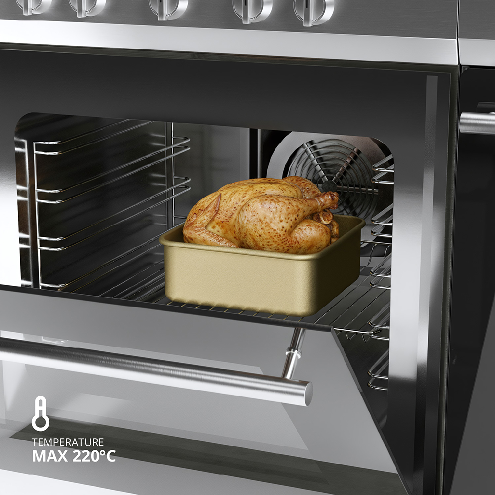 29514 teglia forno quadrata 215x215x8cm antiaderente acciaio al carbonio 3 Rasoigoodfellas Teglia forno quadrata 21,5x21,5x8cm antiaderente acciaio al carbonio - immagine 3