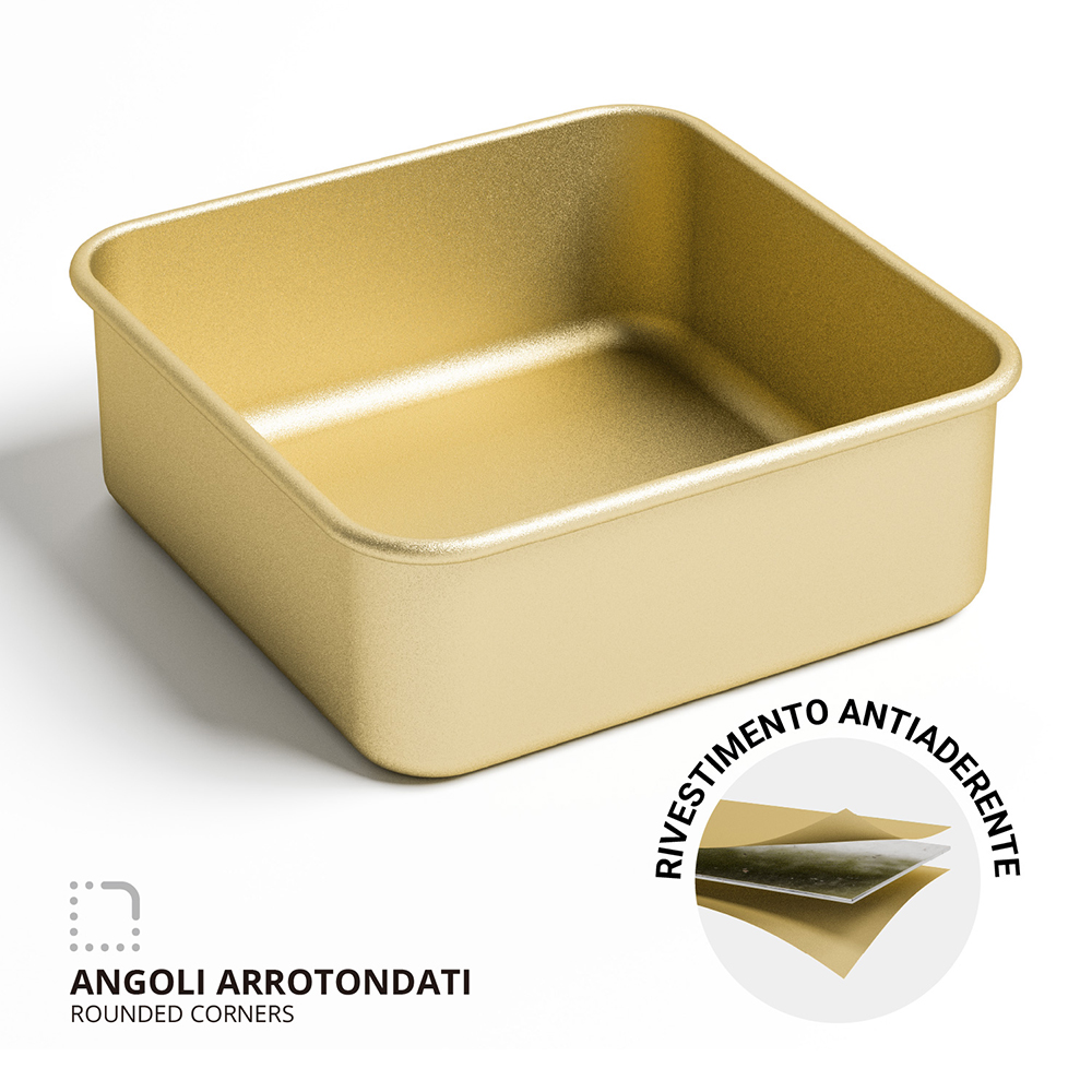 29514 teglia forno quadrata 215x215x8cm antiaderente acciaio al carbonio 4 Rasoigoodfellas Teglia forno quadrata 21,5x21,5x8cm antiaderente acciaio al carbonio - immagine 4