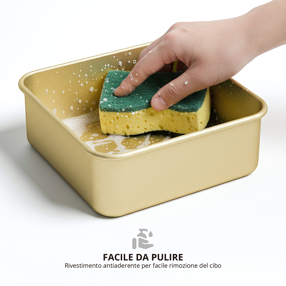 29514 teglia forno quadrata 215x215x8cm antiaderente acciaio al carbonio 6 Rasoigoodfellas Teglia forno quadrata 21,5x21,5x8cm antiaderente acciaio al carbonio - immagine 6