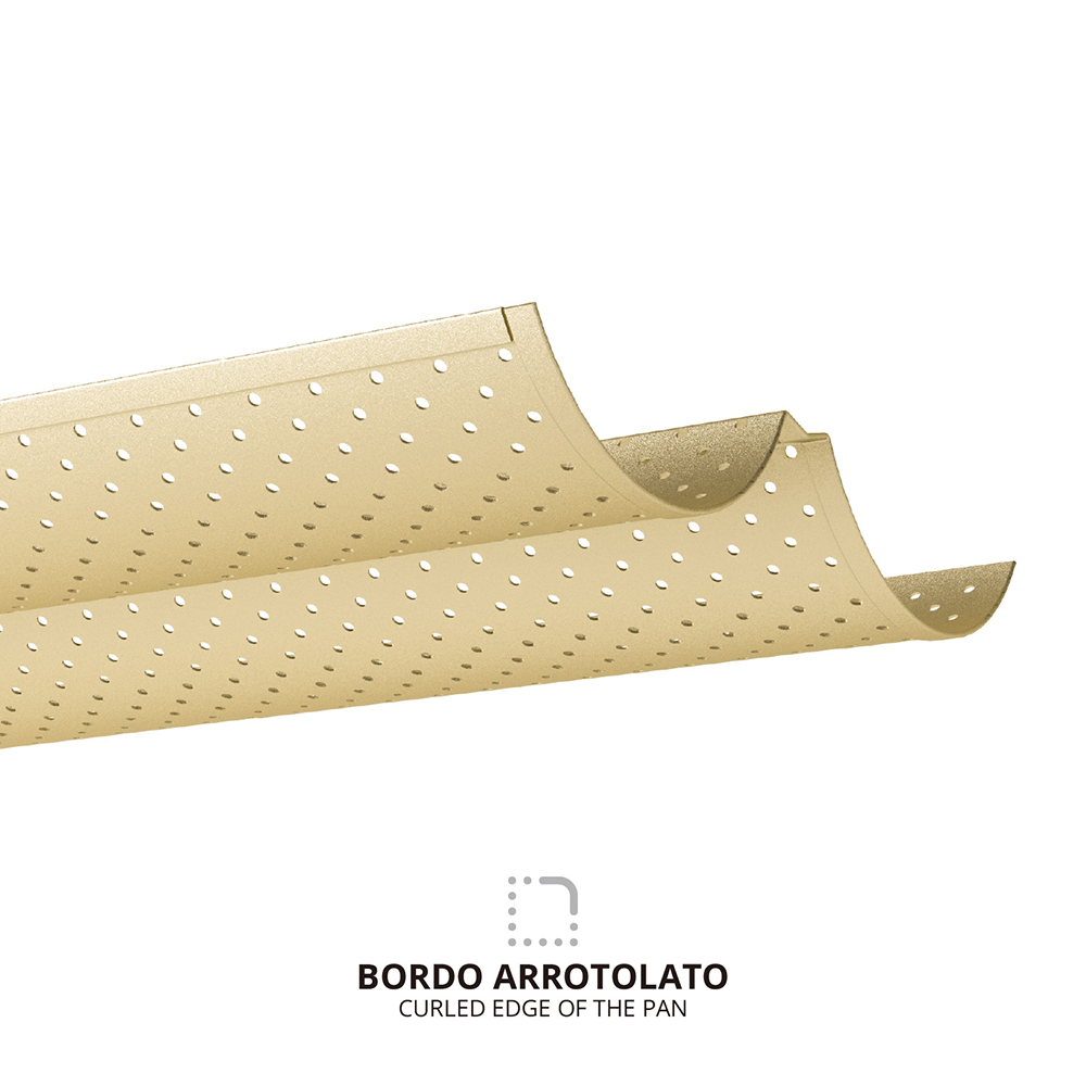 Teglia baguette 2 posti 16x38,5x 2,5cm antiaderente forata in acciaio al carbonio - immagine 5