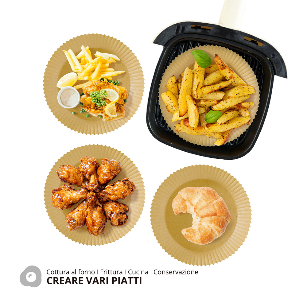 Carta friggitrice ad aria Rotonda 16x4,5cm 50 pezzi Monouso - immagine 6