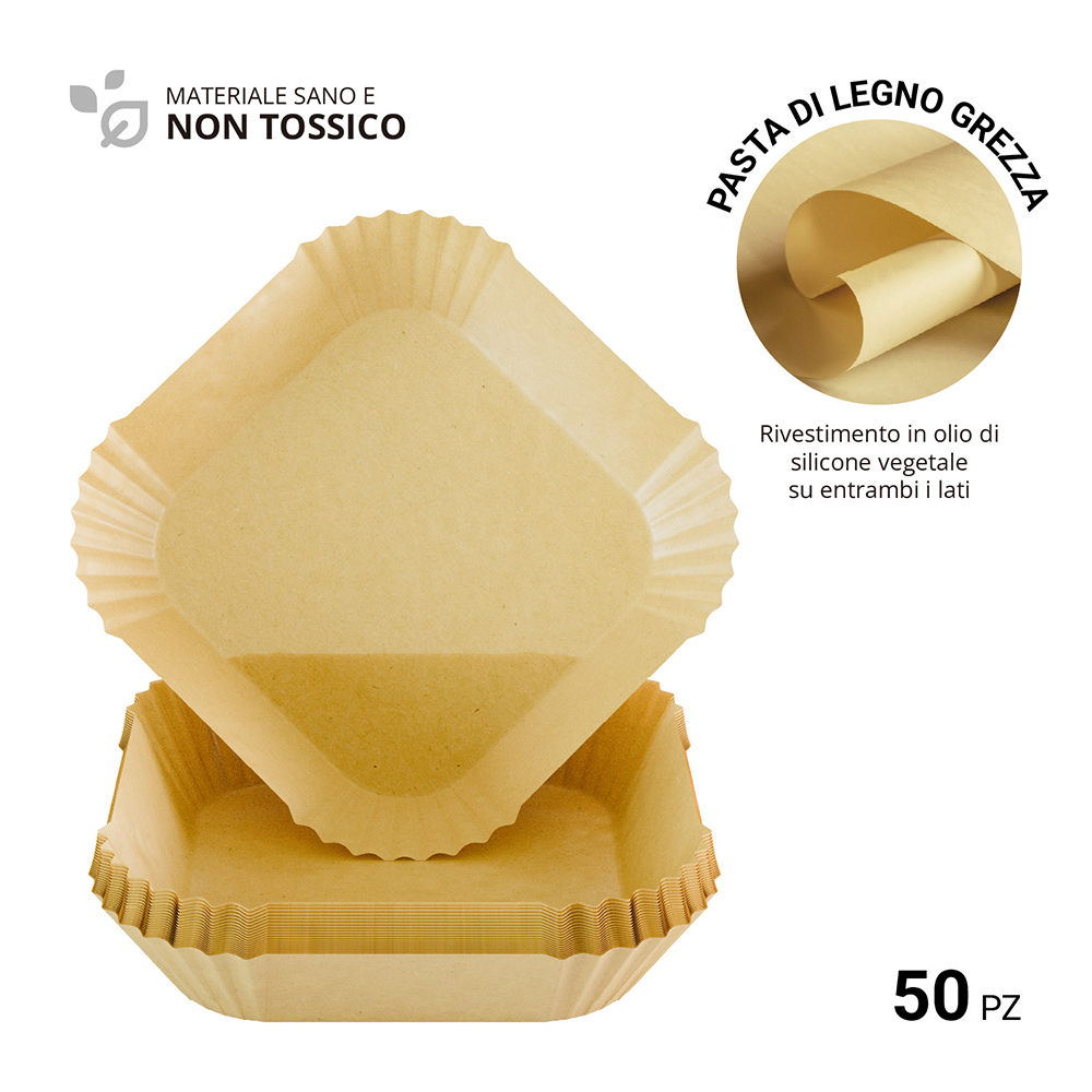 Carta friggitrice ad aria 16x4,5cm 50 pezzi Monouso - immagine 4