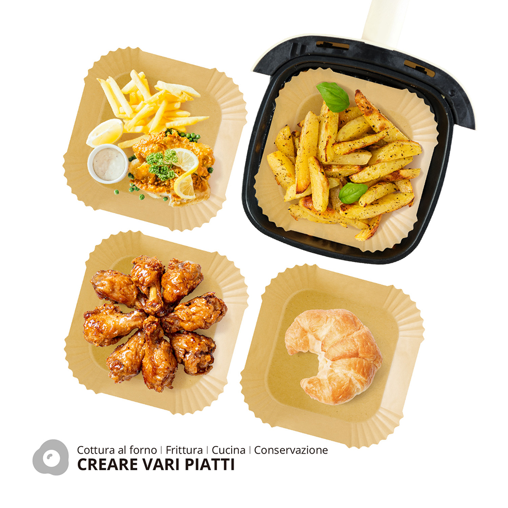 Carta friggitrice ad aria 16x4,5cm 50 pezzi Monouso - immagine 6