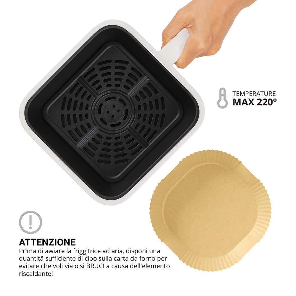 Carta friggitrice ad aria 20x4,5cm 50 pezzi Monouso - immagine 3