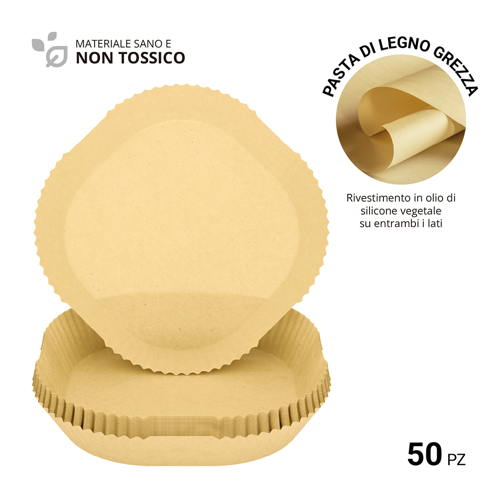 Carta friggitrice ad aria 20x4,5cm 50 pezzi Monouso - immagine 4