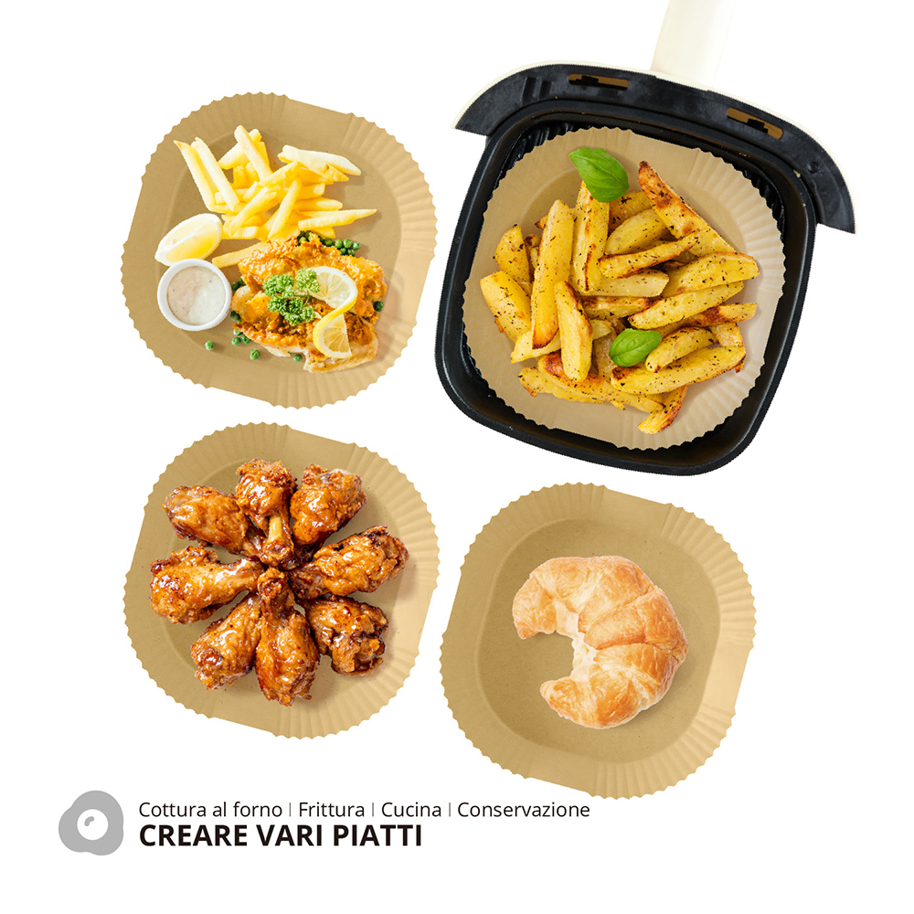 Carta friggitrice ad aria 20x4,5cm 50 pezzi Monouso - immagine 6