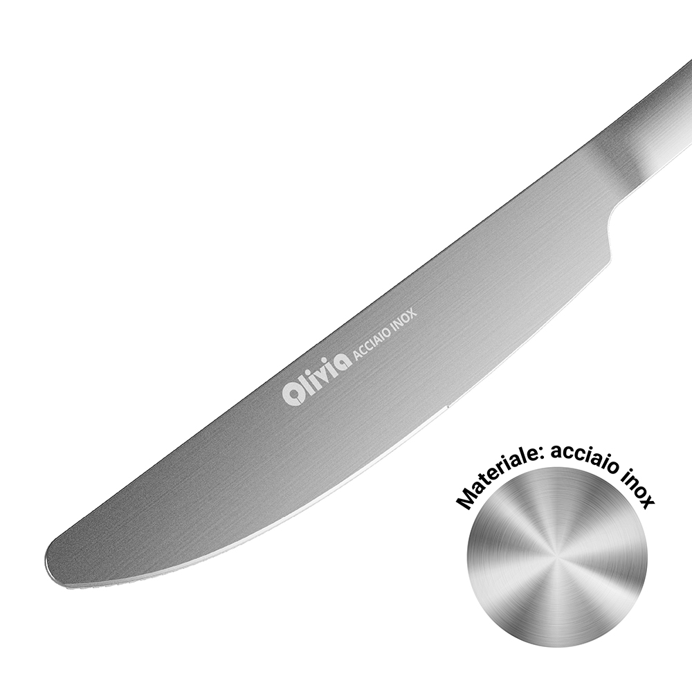 Coltelli da tavola in acciaio inox 23,5cm 3 pezzi - immagine 3