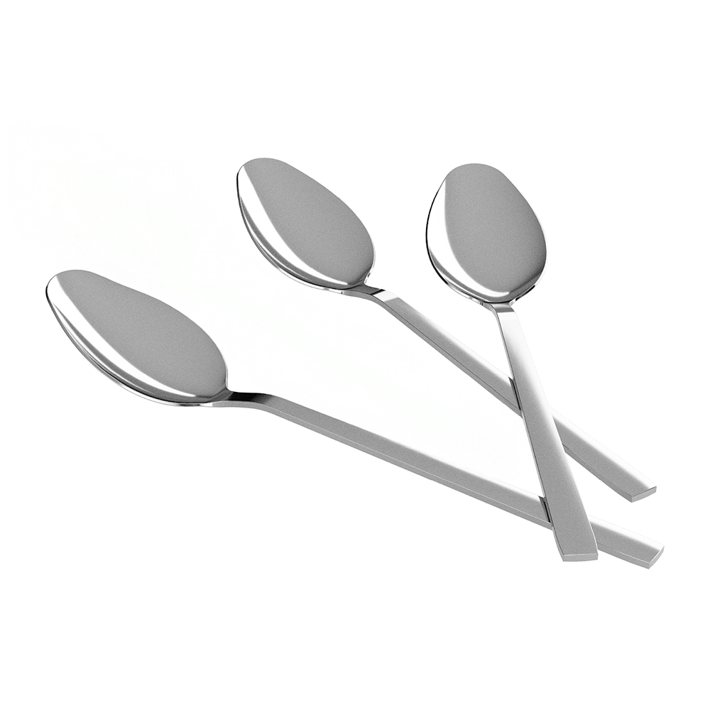 Cucchiaini da Dessert 15cm in Acciaio Inox 18 10 finitura opaca 3 pezzi