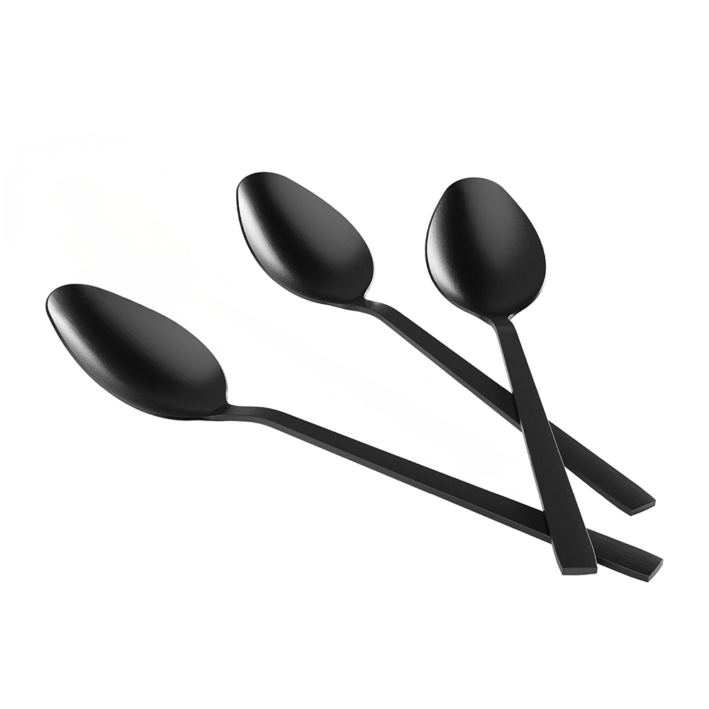 Cucchiaini da Dessert 15cm in Acciaio Inox 18 10 finitura opaca 3 pezzi