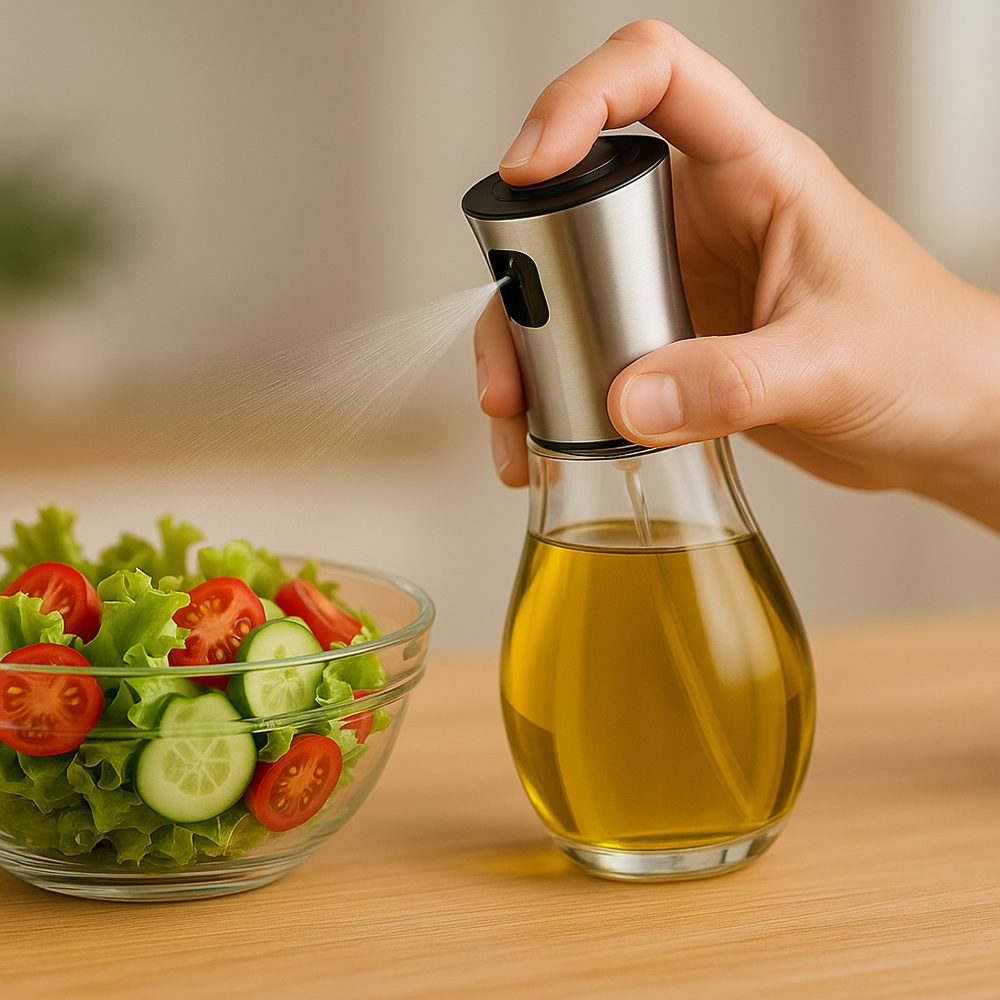 Oliera spray antigoccia in Vetro e acciaio inox 170ml - immagine 3