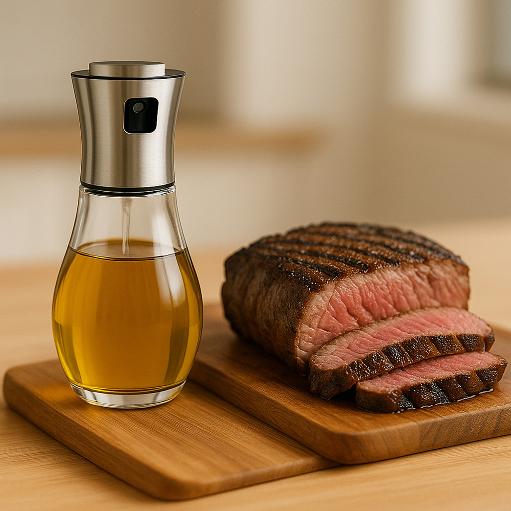 Oliera spray antigoccia in Vetro e acciaio inox 170ml - immagine 4