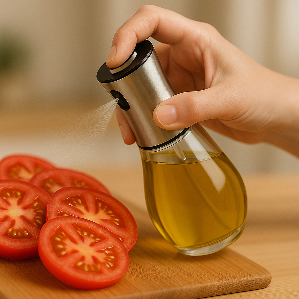 Oliera spray antigoccia in Vetro e acciaio inox 170ml - immagine 5