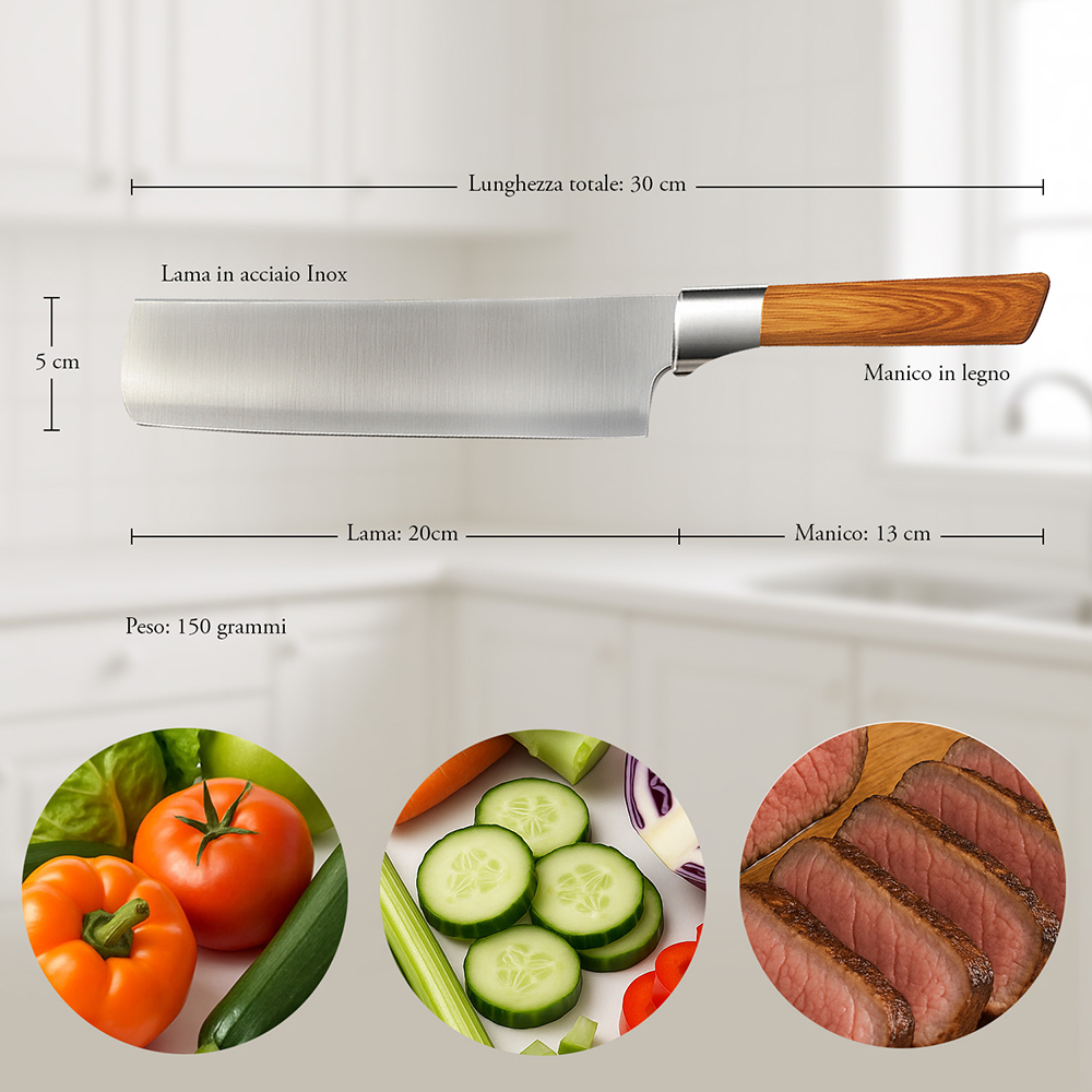 Mannaia da cucina Lama 20cm in Acciao Inox - immagine 4