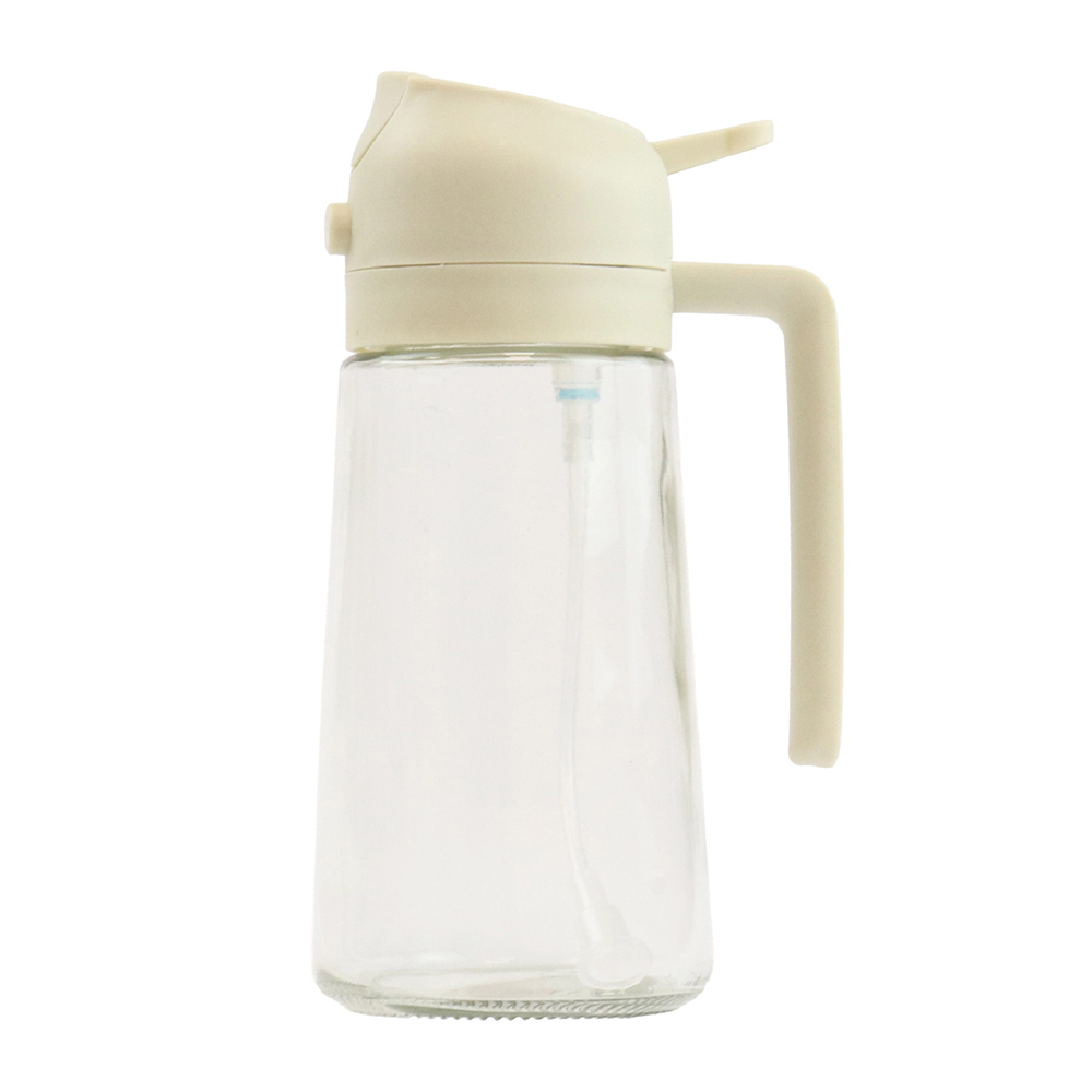 Oliera 2 in 1 Spray e Versatore in Vetro Borosilicato Beige 450ml