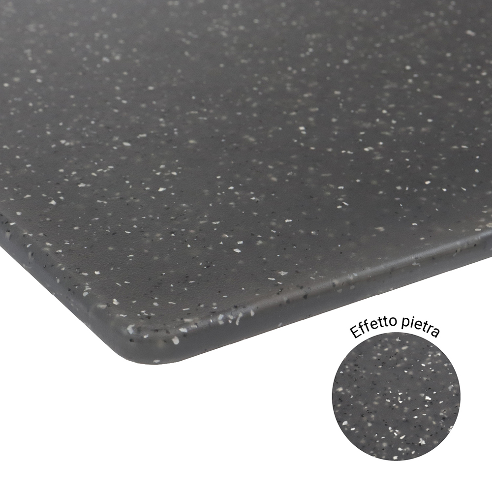 Tagliere da cucina antigraffio in PP nero 25x15cm spessore 8 mm - immagine 7