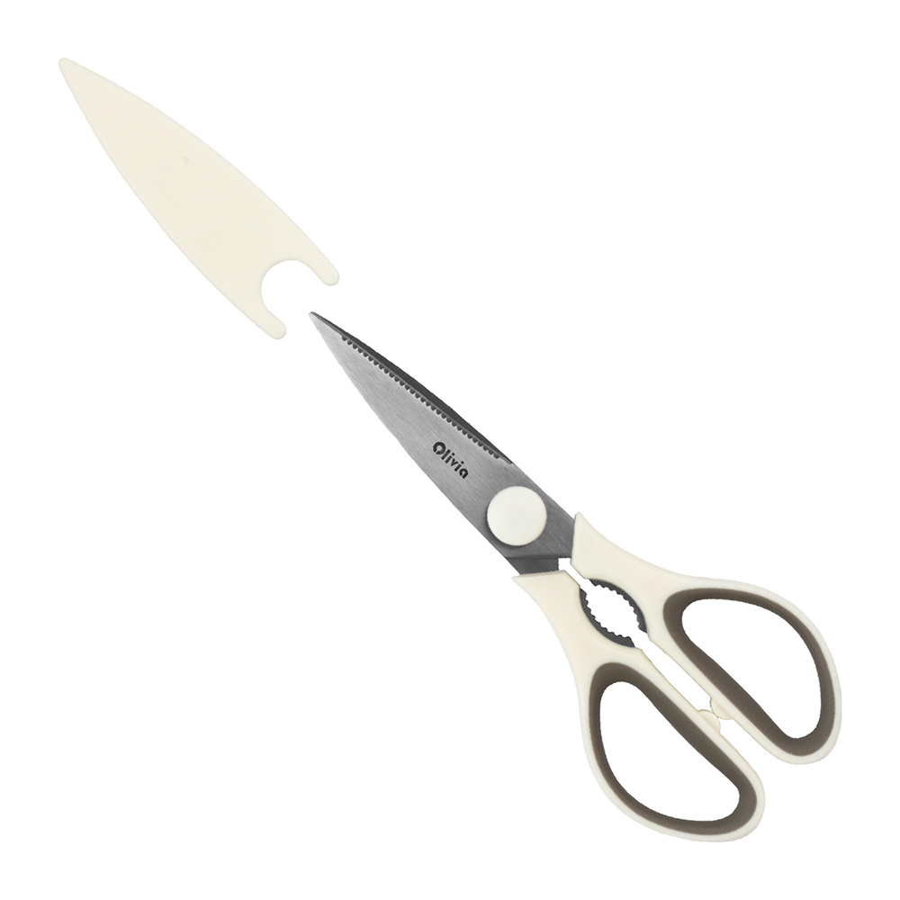 Forbici da cucina apribottiglia 22x8cm Lame in acciaio inox - immagine 2