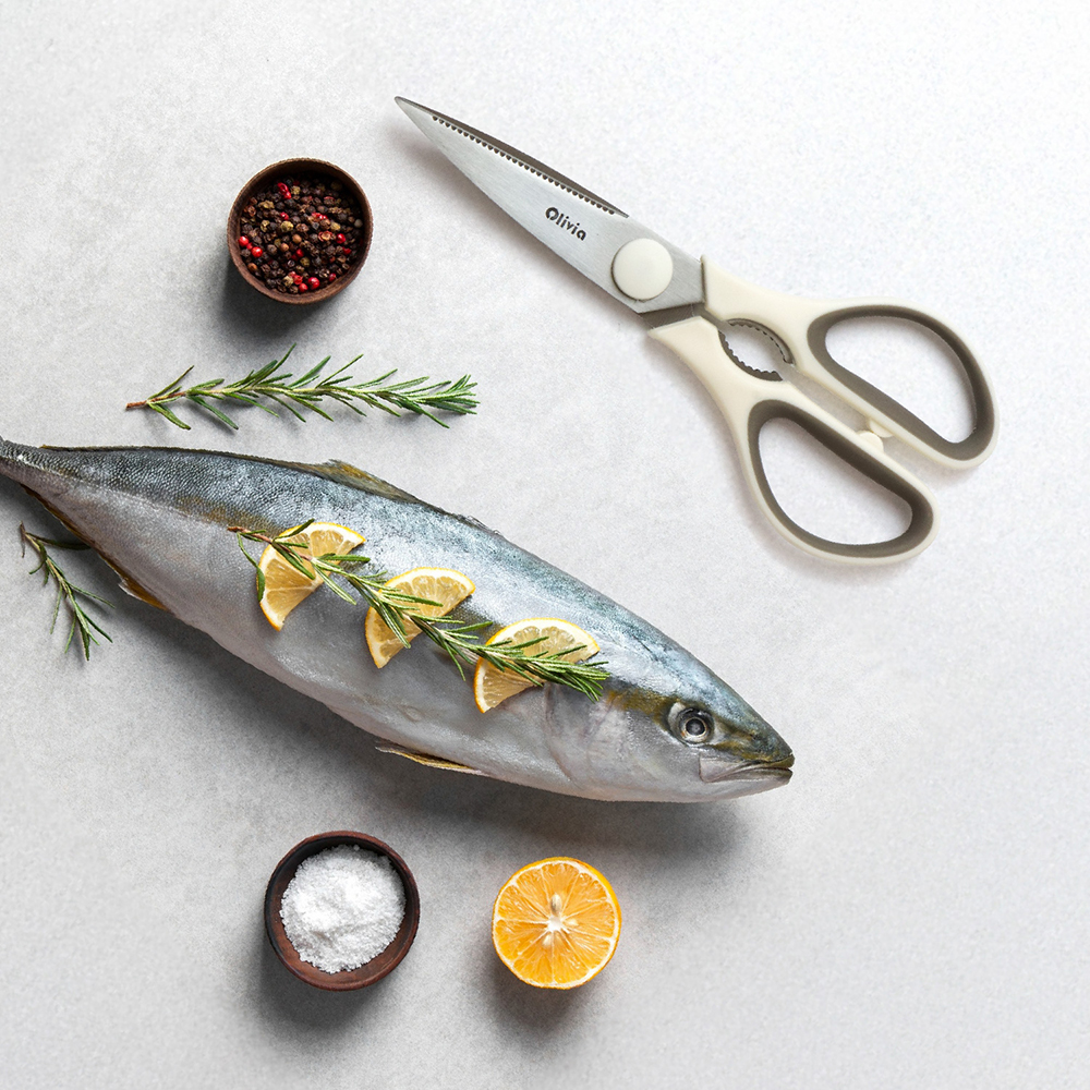 Forbici da cucina apribottiglia 22x8cm Lame in acciaio inox - immagine 6