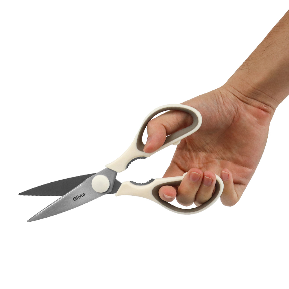 Forbici da cucina apribottiglia 22x8cm Lame in acciaio inox - immagine 7