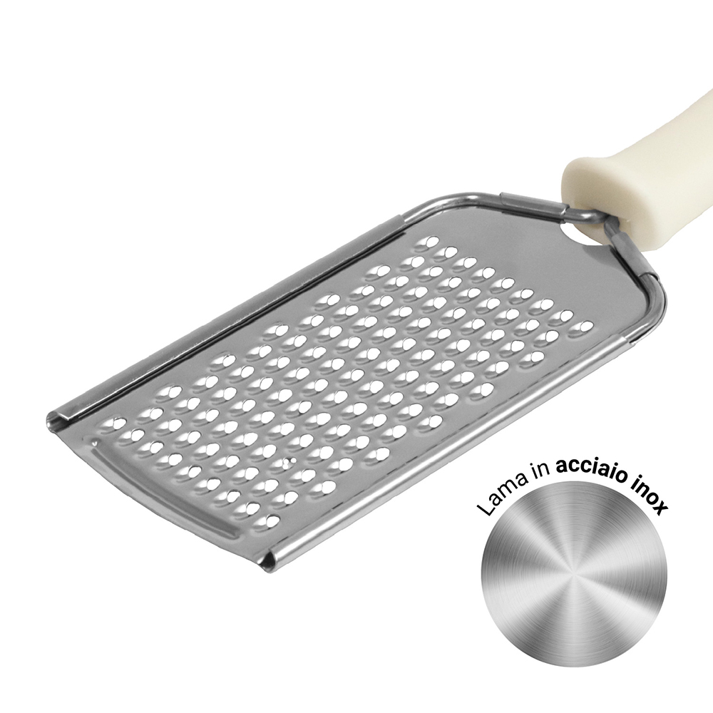 Grattugia in acciaio inox 26,5x6cm Foro medio color avorio - immagine 3