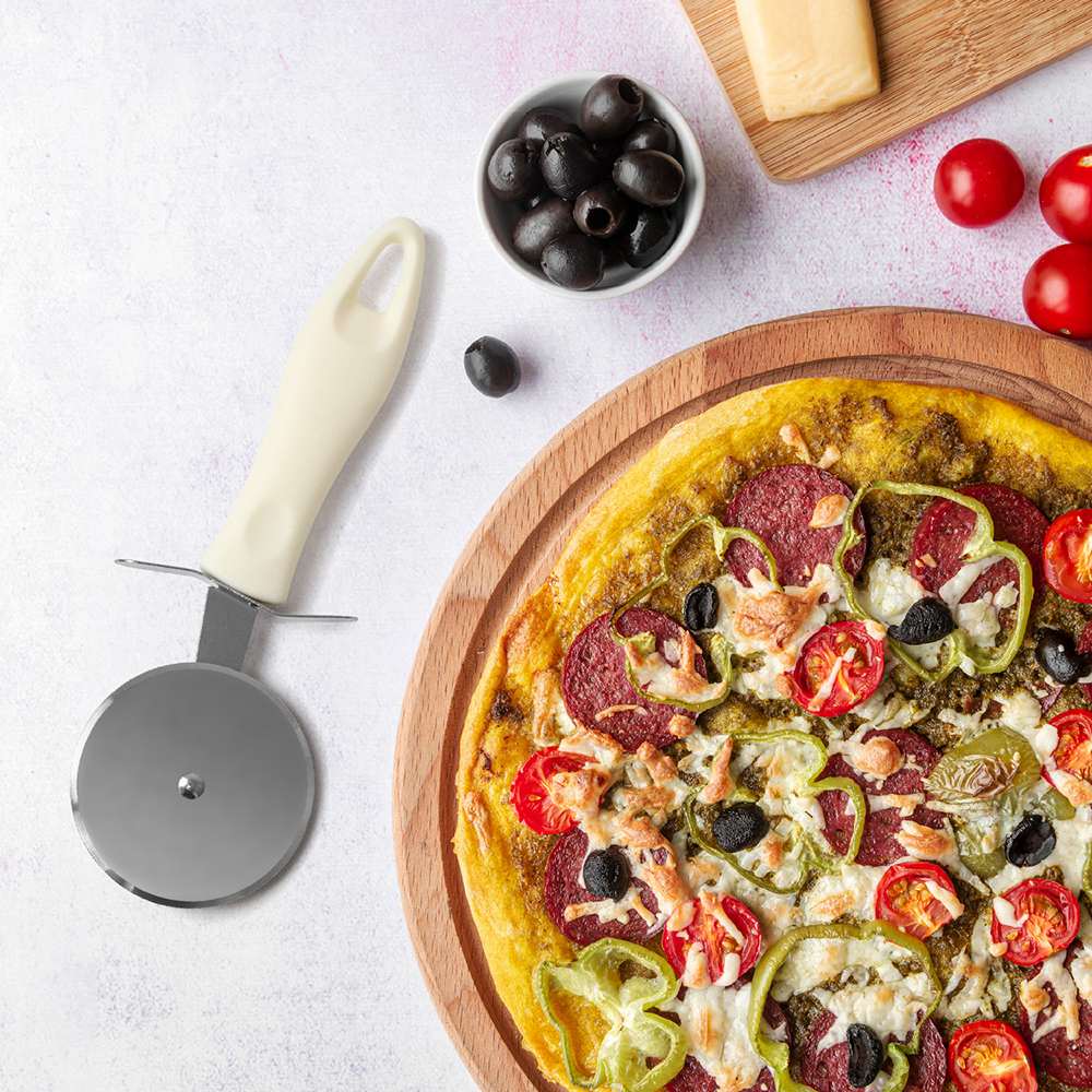 Rotella Tagliapizza professionale in acciaio inox 19,5x6,4cm - immagine 6